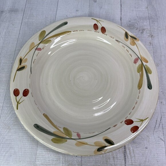 Home Target HMQ 73 Red Berries Green Tan Leaves Stoneware Dinner Plates Set of 2 - Picture 4 of 15